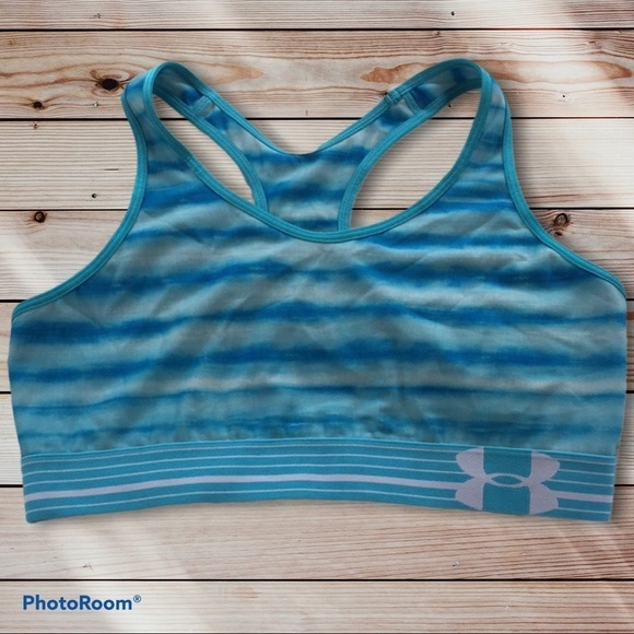 Under Armour sports bra size medium/large blue and white gym sports bra workout‌ - Picture 2 of 6
